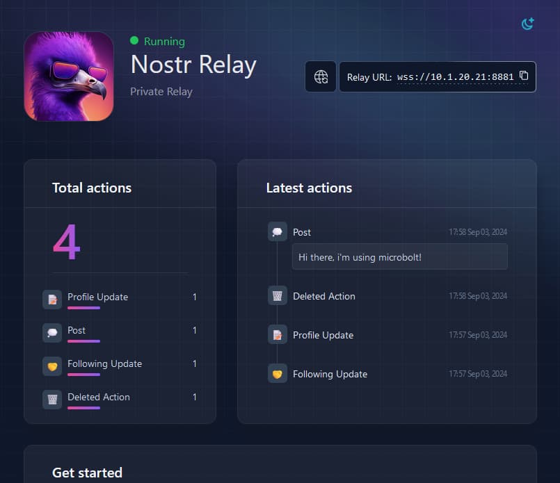 Umbrel Nostr Relay webapp